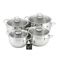 Набор посуды 4 пр. "Магнолия Классика" со стеклянной крышкой