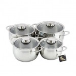 Набор посуды 4 пр. "Магнолия Престиж" со стеклянной крышкой