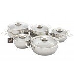 Набор посуды 5 пр. "Магнолия Престиж" со стеклянной крышкой