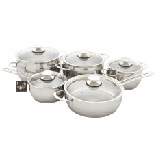 Набор посуды 5 пр. "Магнолия Престиж" со стеклянной крышкой