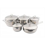 Набор посуды 5пр. "Лотос Классика" с металлической крышкой