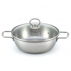 Кастрюля для тушения 2,8л. "Крокус Классика" со стеклянной крышкой