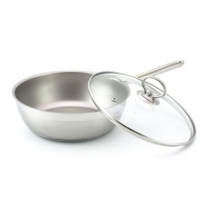 Сковорода 2,8л. "Крокус Классика" со стеклянной крышкой, микрогриль поверхность