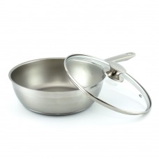 Сковорода 2,8л. "Крокус Традиция" со стеклянной крышкой, микрогриль поверхность Сковорода 2,8л. "Крокус Традиция" со стеклянной крышкой, микрогриль поверхность