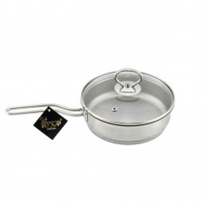 Сковорода 1,0л. "Лотос Классика" со стеклянной крышкой, микрогриль поверхность