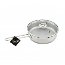 Сковорода 1,4л. "Лотос Классика" со стеклянной крышкой, микрогриль поверхность